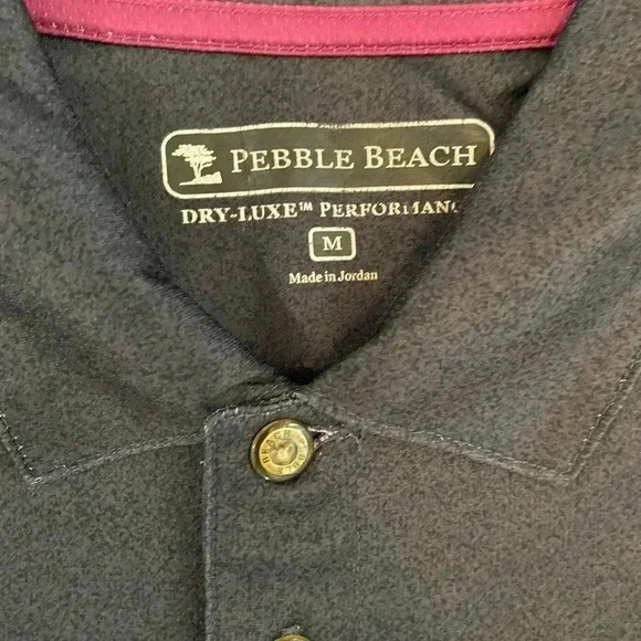 Men’s pebble beach performance golf striped polo size medium - Picture 6 of 9